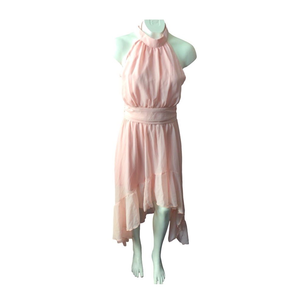 SHEIN Light Pink High Low Dress